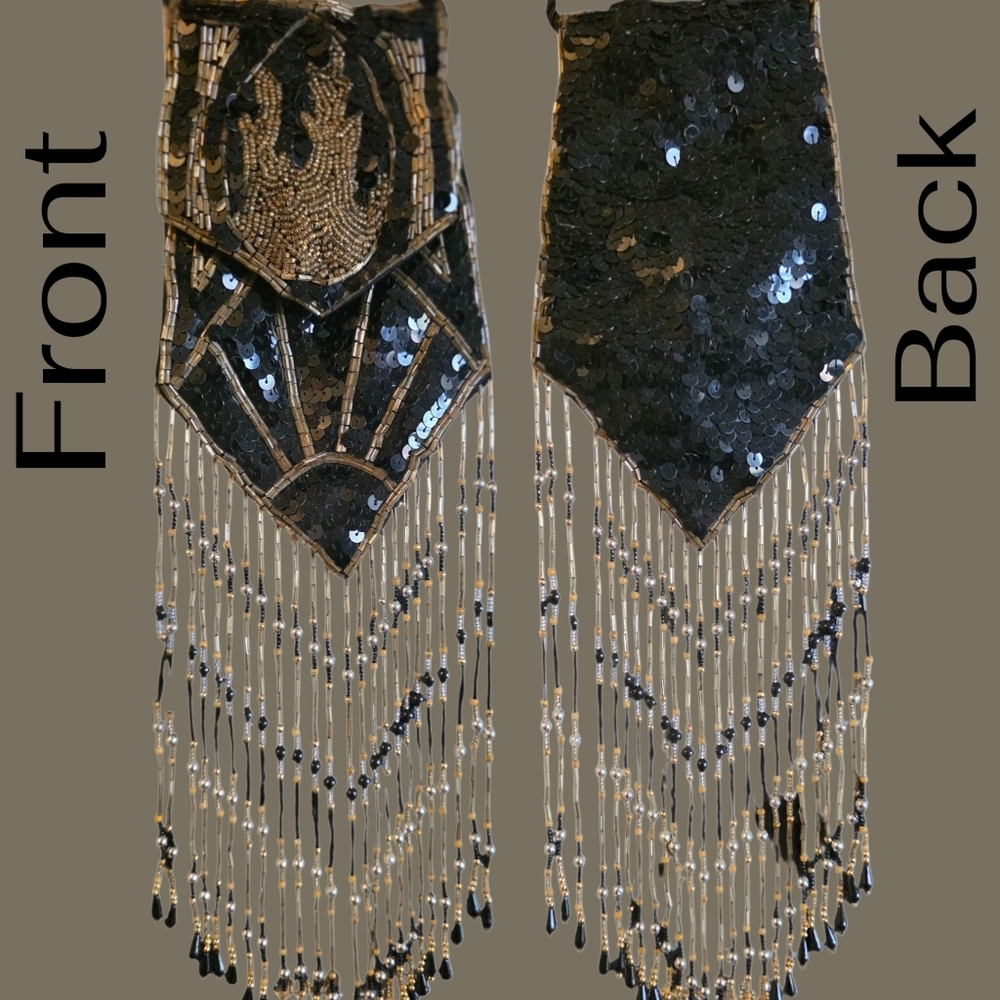 Sharmark Vintage Evening Bag With Sequins & Beads 36" Total Length - Picture 12 of 12